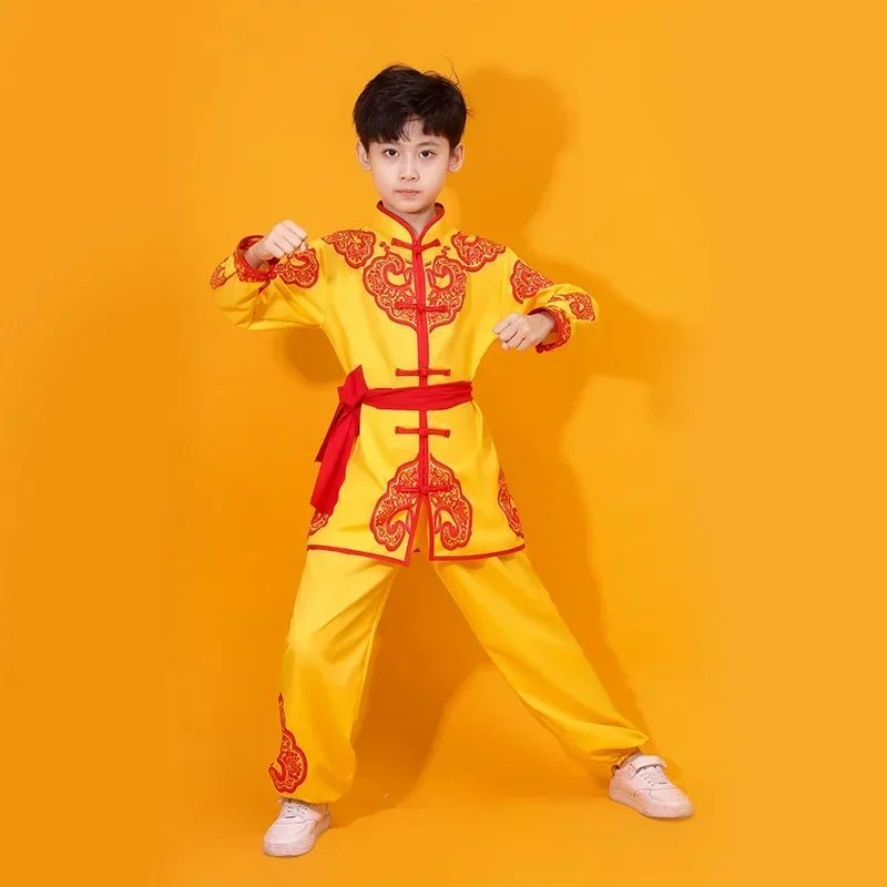 Strój Kung Fu dla dzieci, kimono Wushu i Tai Chi Żółty