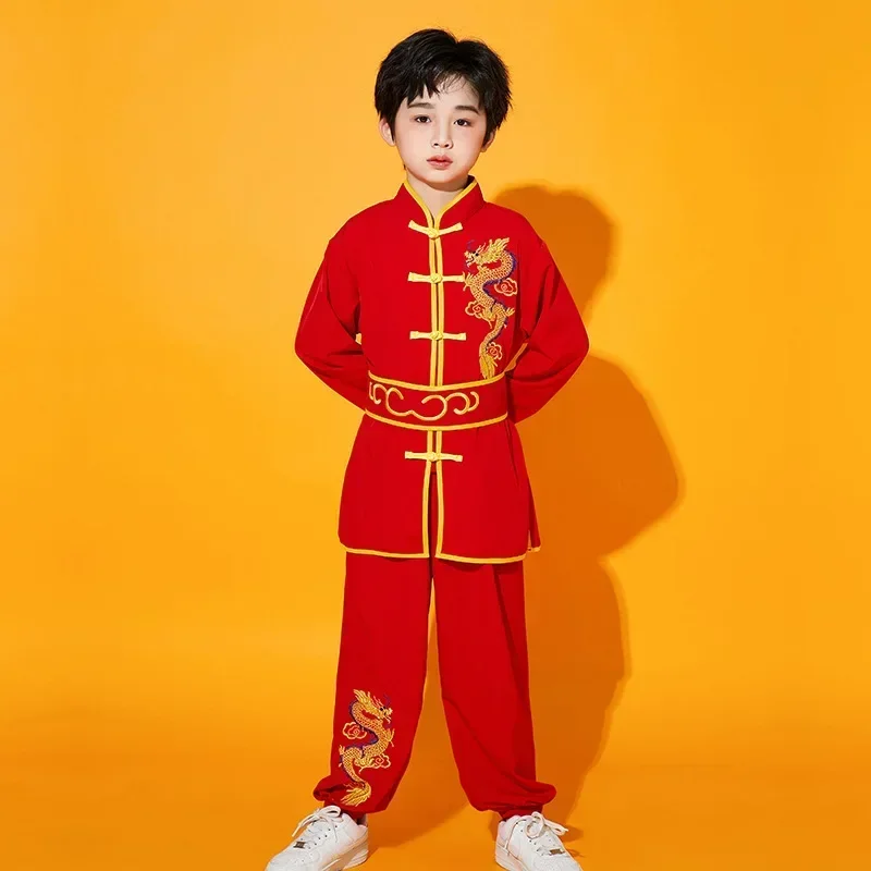 Strój do sztuk walki dla dzieci Kung Fu Tai Chi Czerwony