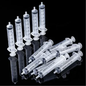 Plastikowe strzykawki dozujące 10 ml bez igły, zestaw Błękitny