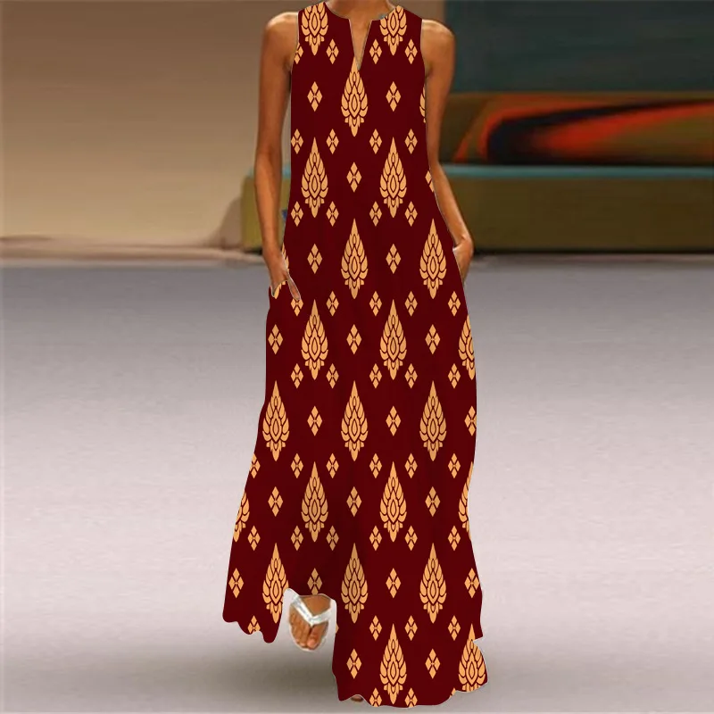 Sukienka maxi boho bez rękawów w stylu vintage Style 15
