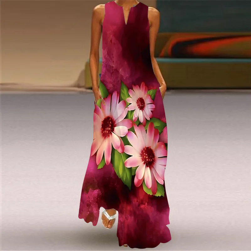 Sukienka maxi boho bez rękawów w stylu vintage Style 16