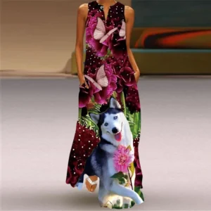 Sukienka maxi boho bez rękawów w stylu vintage Style 7