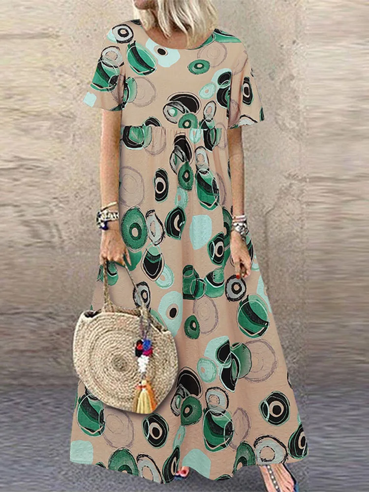 Sukienka maxi w kwiaty na ramiączkach letnia Khaki