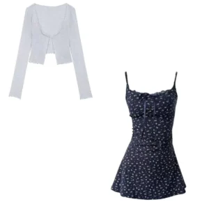 Sukienka mini bodycon na ramiączkach w kwiaty Navyblue