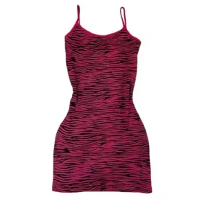 Sukienka mini bodycon z różowym wzorem zebry w stylu Y2K Czerwony