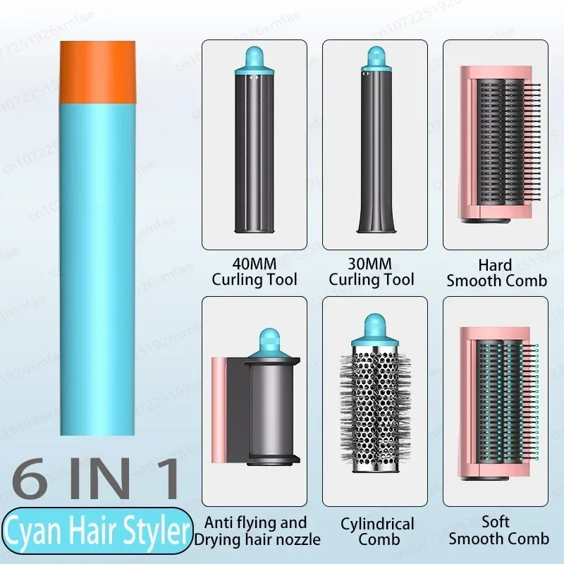 Suszarko-lokówka 6w1 z jonizacją do stylizacji włosów In 1 hs cyan