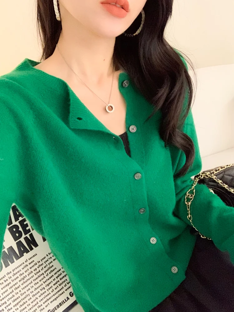 Sweter damski z wełny merino z dekoltem O-neck Zu mu lv
