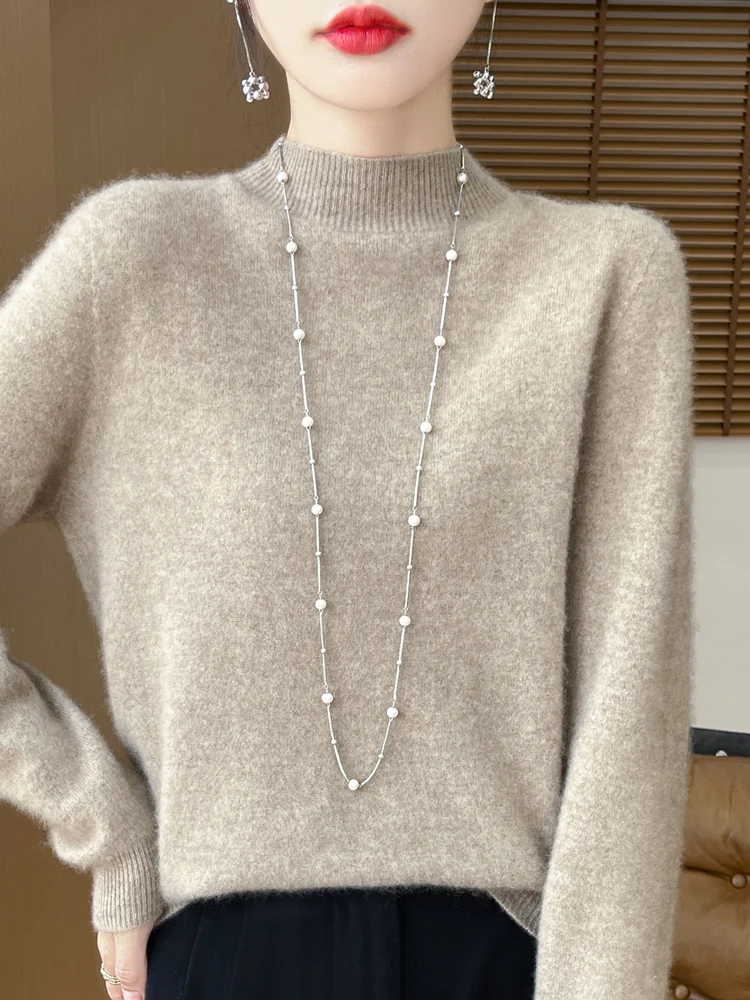 Elegancki sweter damski z wełny merino Yuan rong tuo