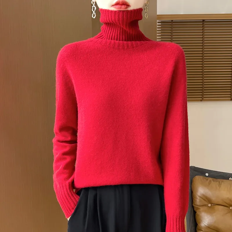 Sweter damski z wełny merynosów z długim rękawem Che hong wq708