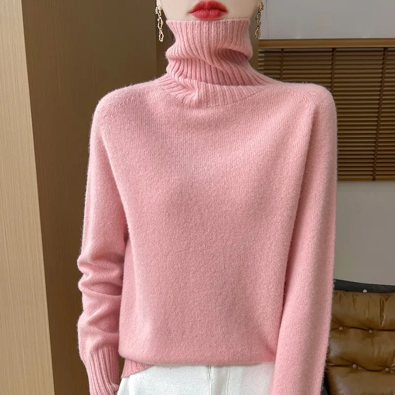 Sweter damski z wełny merynosów z długim rękawem Fen wq708