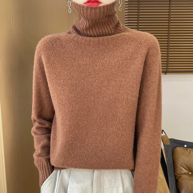 Sweter damski z wełny merynosów z długim rękawem Jiaotang wq708