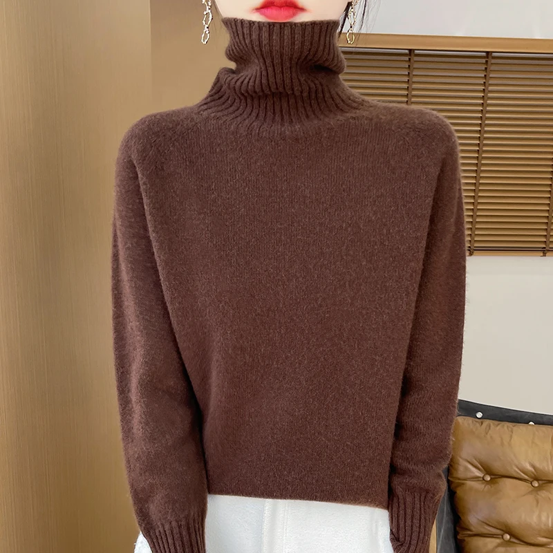 Sweter damski z wełny merynosów z długim rękawem Ka fei wq708