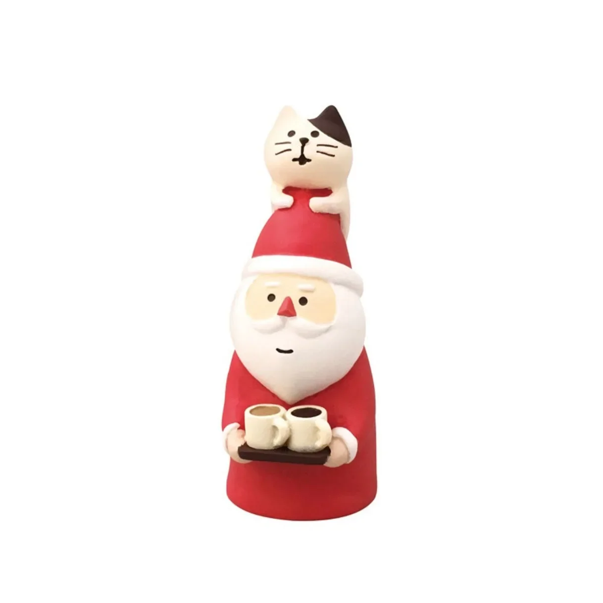 Świąteczna ozdoba z kotem na choinkę — miniaturowa figurka z żywicy Zeleń i pomarańcz