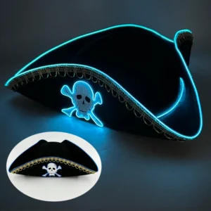 Świecąca czapka LED kapitańska na imprezy i cosplay 07