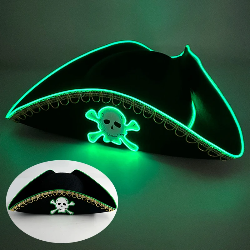 Świecąca czapka LED kapitańska na imprezy i cosplay 10