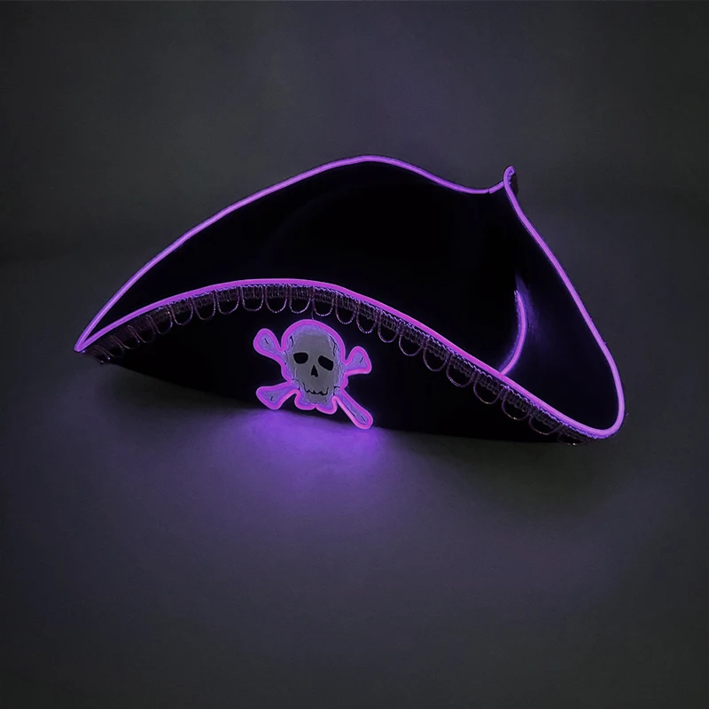 Świecąca czapka LED kapitańska na imprezy i cosplay 11