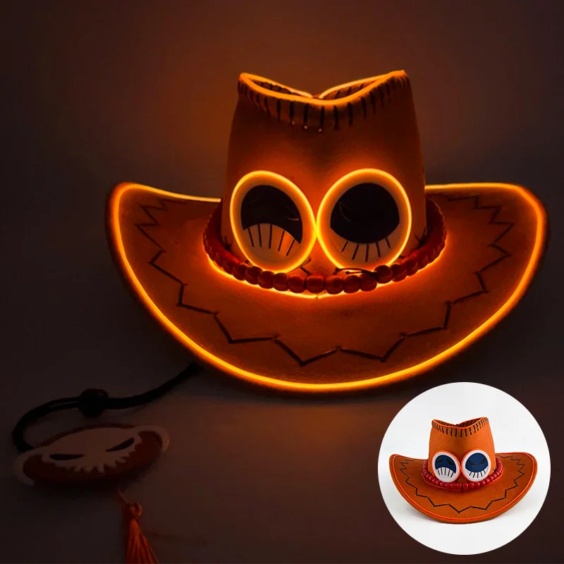 Świecąca czapka LED kapitańska na imprezy i cosplay 13