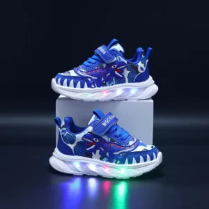 Świecące buty dziecięce dla chłopca z dinozaurem LED Niebieski