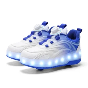 Świecące buty na rolkach dla dzieci z LED Niebieski