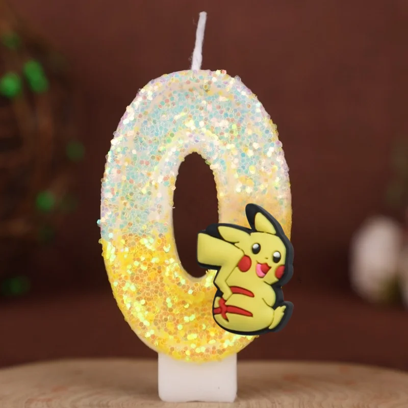 Świeczka cyfra Pokemon na tort urodzinowy dla dzieci 0