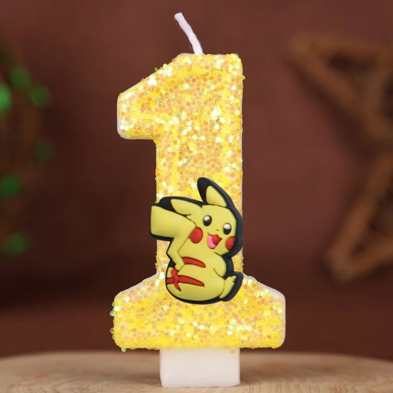Świeczka cyfra Pokemon na tort urodzinowy dla dzieci 1