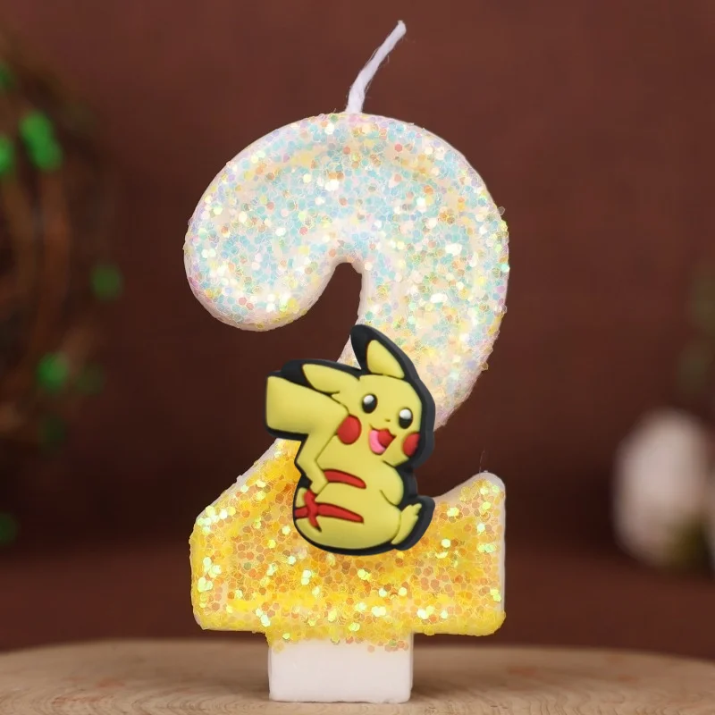 Świeczka cyfra Pokemon na tort urodzinowy dla dzieci 2