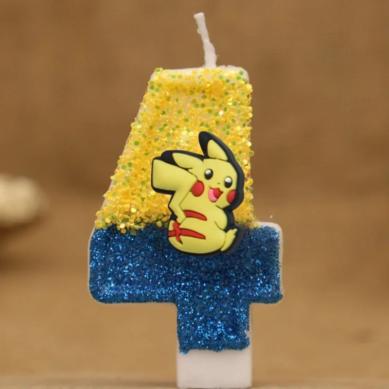 Świeczka cyfra Pokemon na tort urodzinowy dla dzieci 4