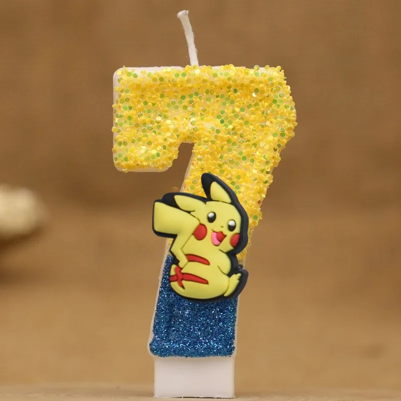 Świeczka cyfra Pokemon na tort urodzinowy dla dzieci 7