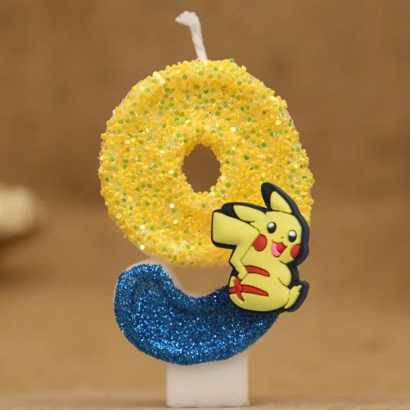 Świeczka cyfra Pokemon na tort urodzinowy dla dzieci 9