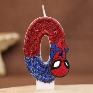 Świeczka cyfra Spider-Man na tort urodzinowy dziecka 0