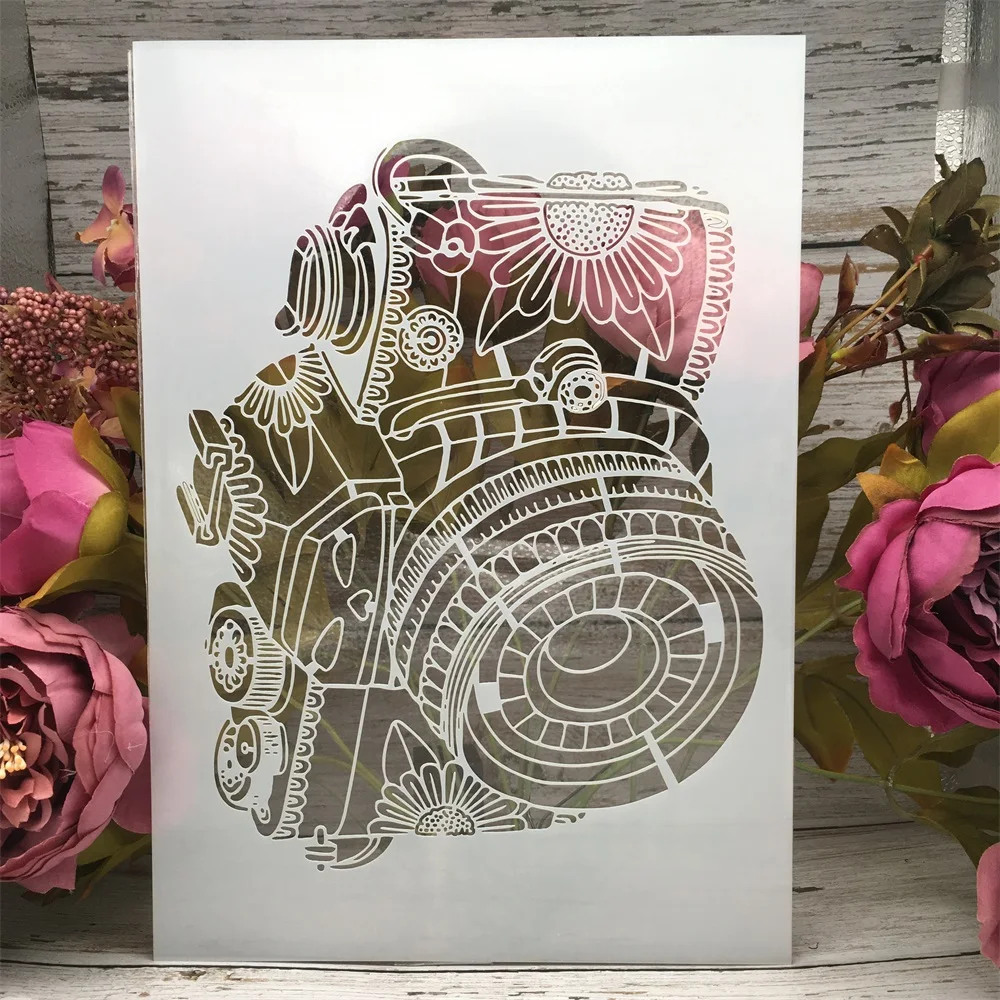 Szablon A4 – dziewczyna z kwiatami we włosach do scrapbookingu Jasnożółty