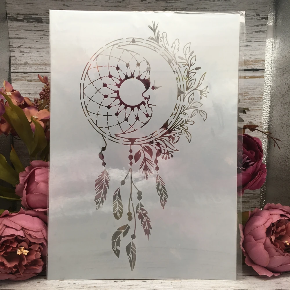 Szablon A4 – dziewczyna z kwiatami we włosach do scrapbookingu Niebieski
