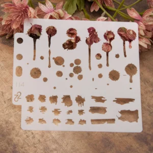 Szablon DIY z wzorem plam atramentowych do albumów i scrapbookingu 13 cm 