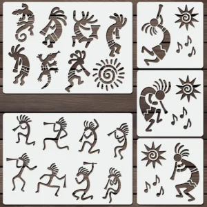 Szablon Kokopelli tribal A4 do malowania ścian i tkanin 