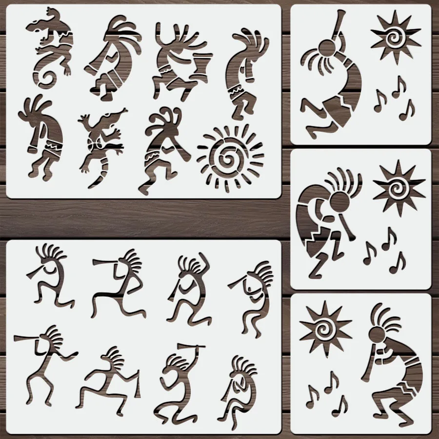 Szablon Kokopelli tribal A4 do malowania ścian i tkanin