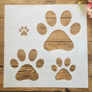 Szablon łapy zwierzęcia 30x30 cm do malowania ścian i scrapbookingu DIY 