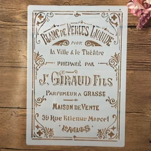 Szablon do scrapbookingu vintage bilet francuski A4 Czarny