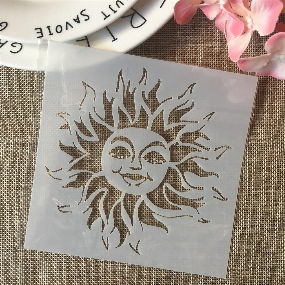 Szablon do scrapbookingu słońce 13 cm plastikowy DIY Czarny