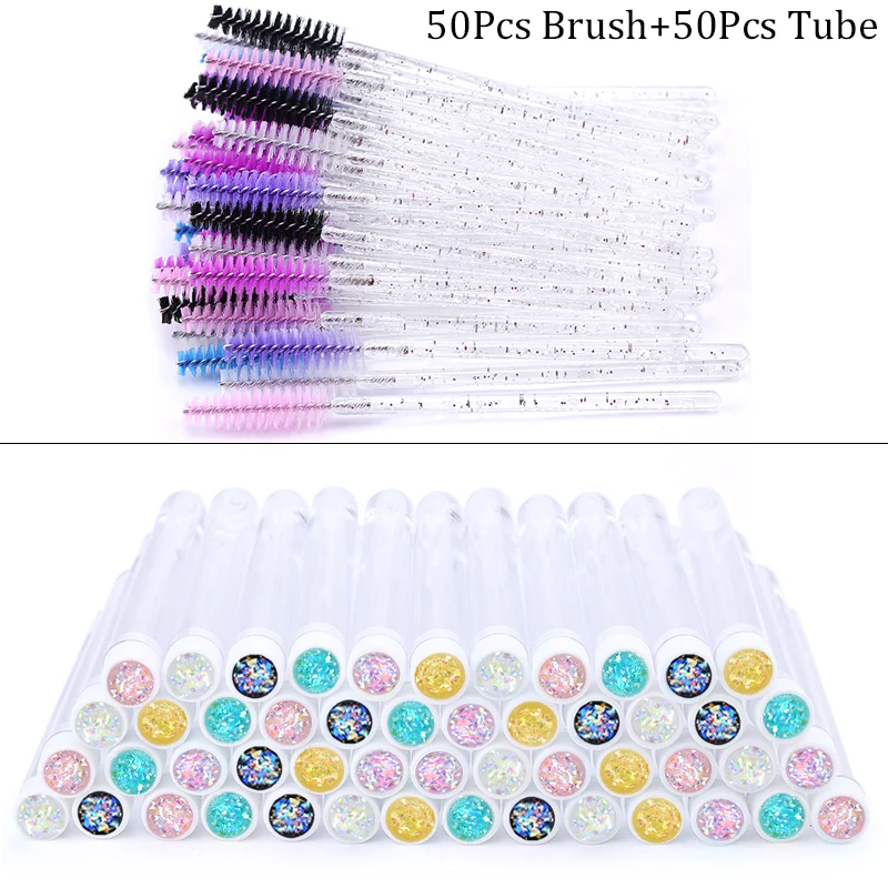 Szczoteczki do rzęs i brwi w tubkach, zestaw kosmetyczny L 50tube 50brush