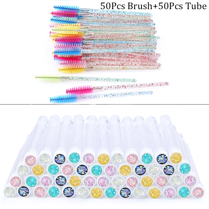 Szczoteczki do rzęs i brwi w tubkach, zestaw kosmetyczny M 50tube 50brush
