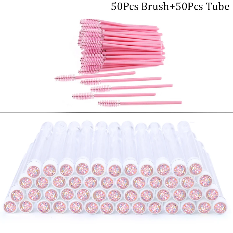 Szczoteczki do rzęs i brwi w tubkach, zestaw kosmetyczny N 50tube 50brush