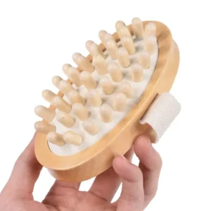 Szczotka do masażu ciała 2w1 z naturalnym włosiem – antycellulitowa Zielony