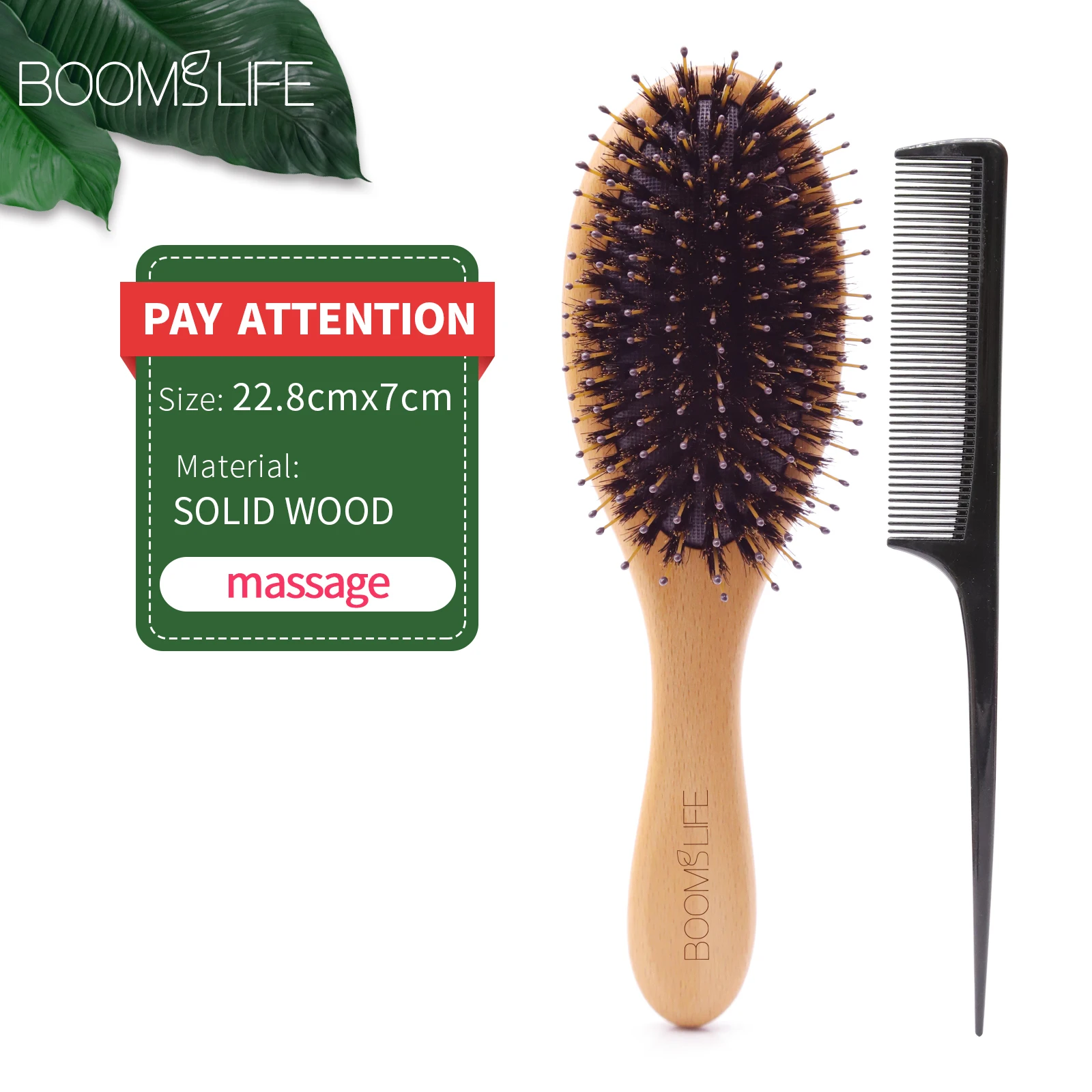 Szczotka do włosów z włosia dzika - drewniana Boar brush