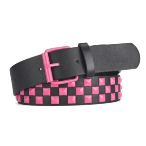 Szeroki pasek damski w stylu hip-hop punk Y2K Rosepink