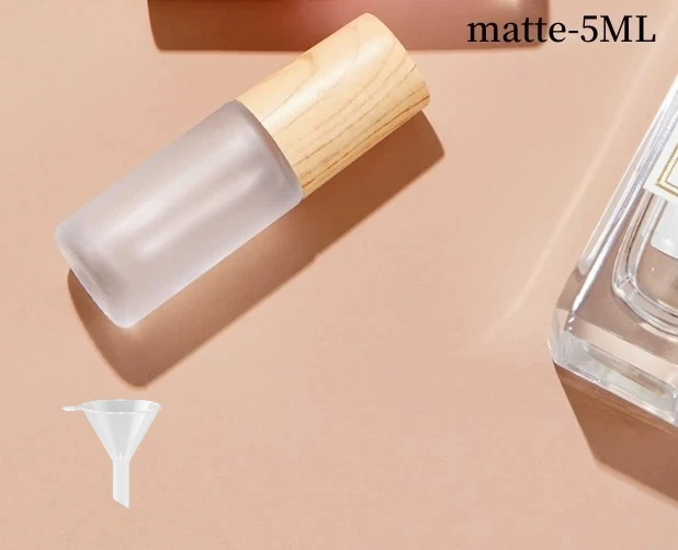 Matowa szklana buteleczka roll-on do olejków eterycznych 5/10 ml Jasnożółty