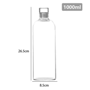 Szklana butelka na wodę borokrzemowa 300–1000 ml sportowa żółty