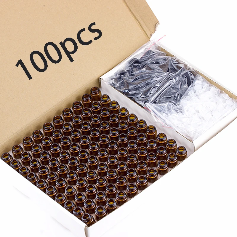 Szklane buteleczki 3 ml na olejki eteryczne z zakrętką – zestaw 100 szt.
