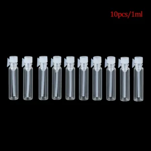 Szklane fiolki na perfumy i próbki 1/2/3 ml — 10 sztuk Jasnoszary