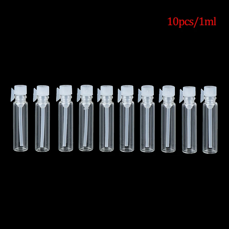 Szklane fiolki na perfumy i próbki 1/2/3 ml — 10 sztuk Jasnoszary