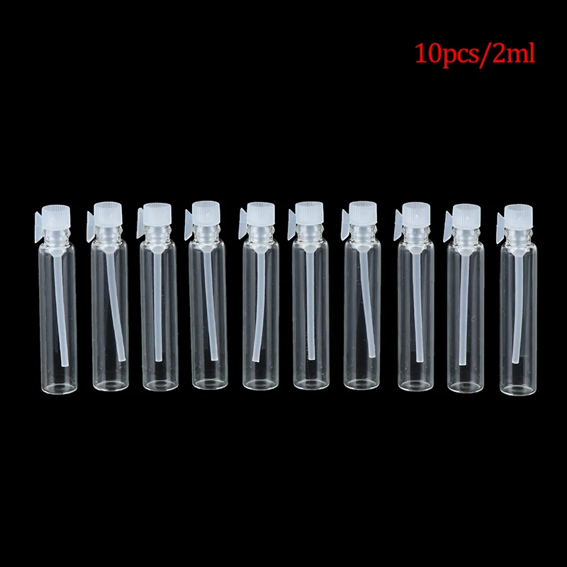 Szklane fiolki na perfumy i próbki 1/2/3 ml — 10 sztuk Jasnozielony